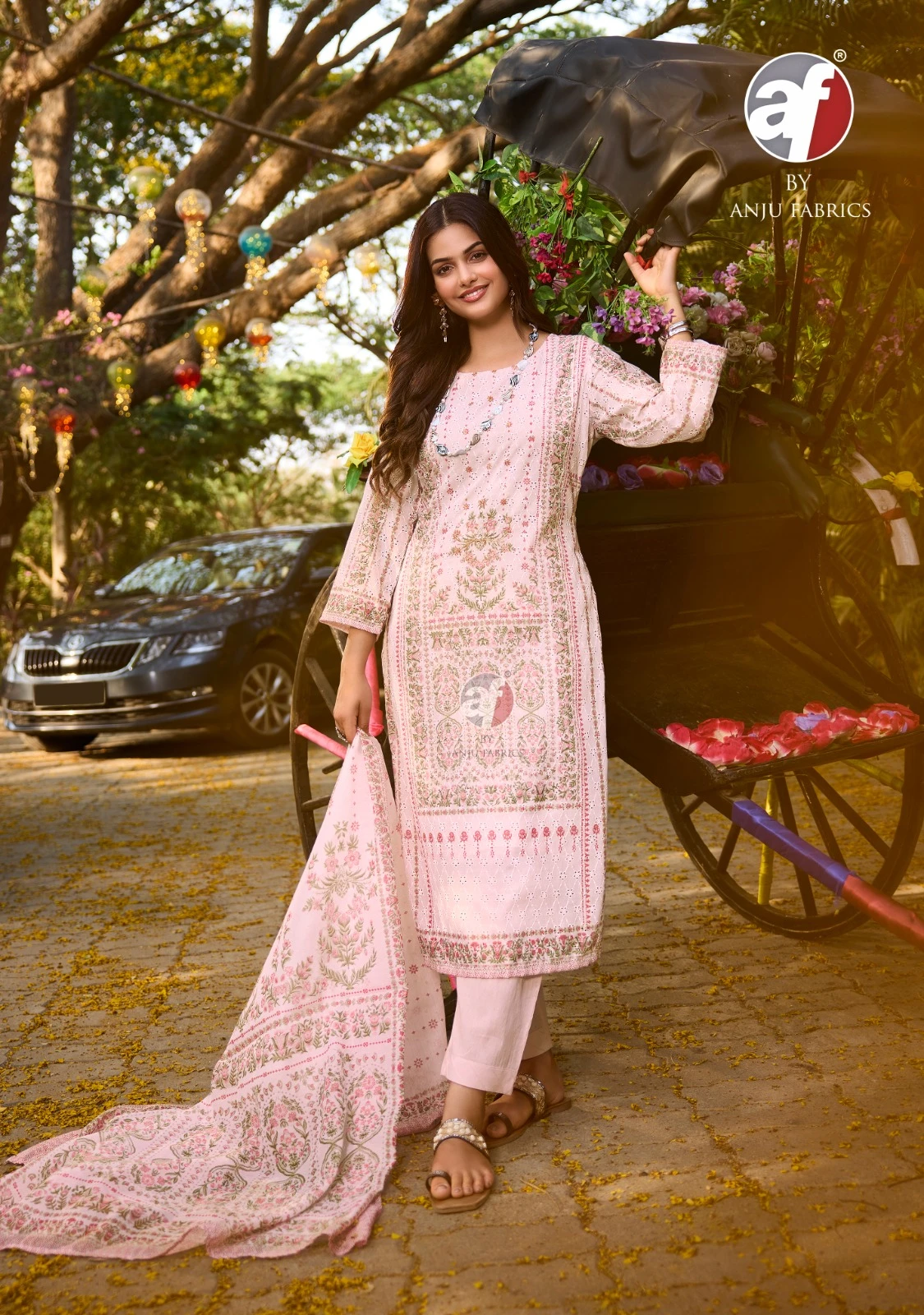 Anju Fabrics Flairs Vol 3 Cotton Schiffli Wholesale Readymade Salwar Suit Catalog — Wholesale Salwar Suits, Anju fabric wholesale from Surat - Gallery Image 3